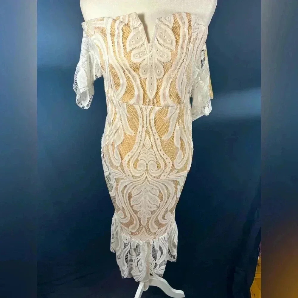 Lace off shoulder dress new